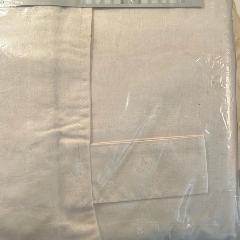 IKEA Bomull unbleached cotton tab-top curtains-ivory/oatmeal-1 pair 57“x98“-NIB
